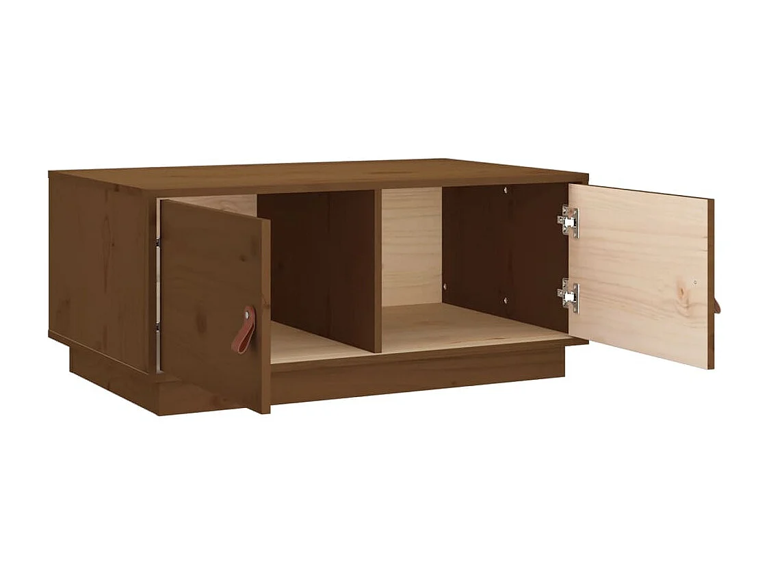 Table basse Marron miel 80x50x35 cm Bois massif de pin