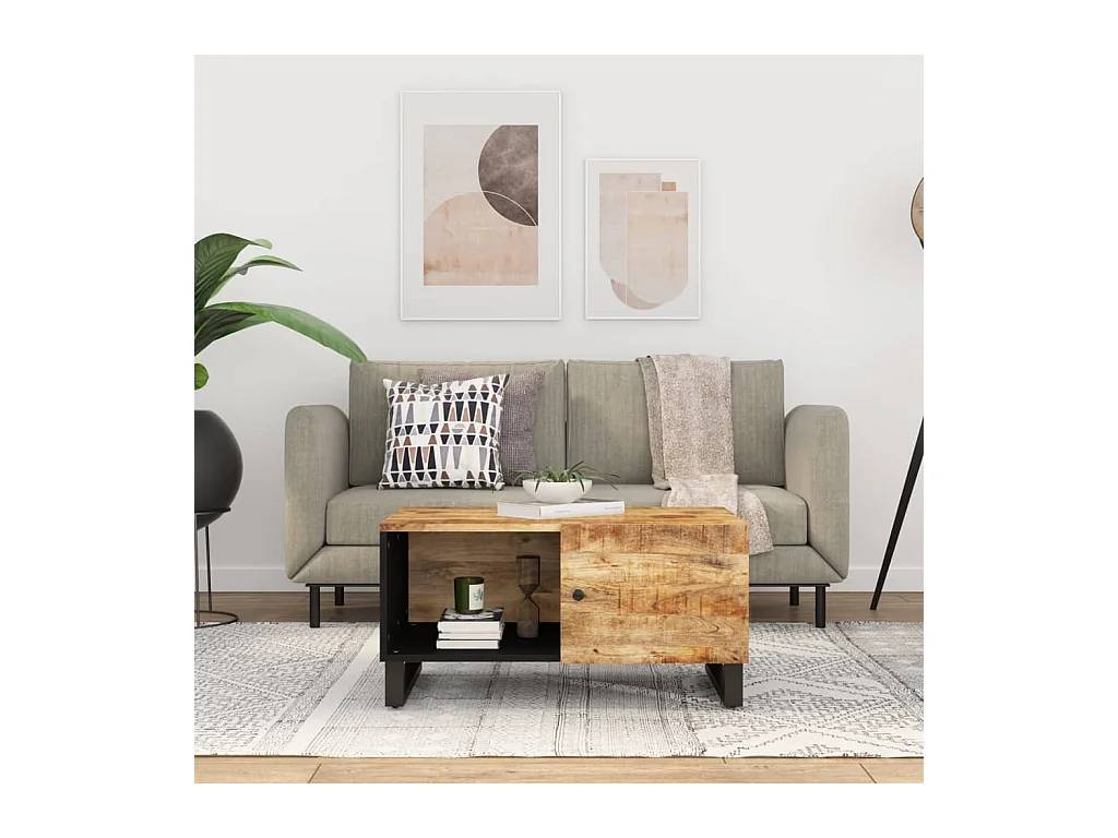 Table basse 80x50x40 cm Bois de manguier solide et d'ingénierie