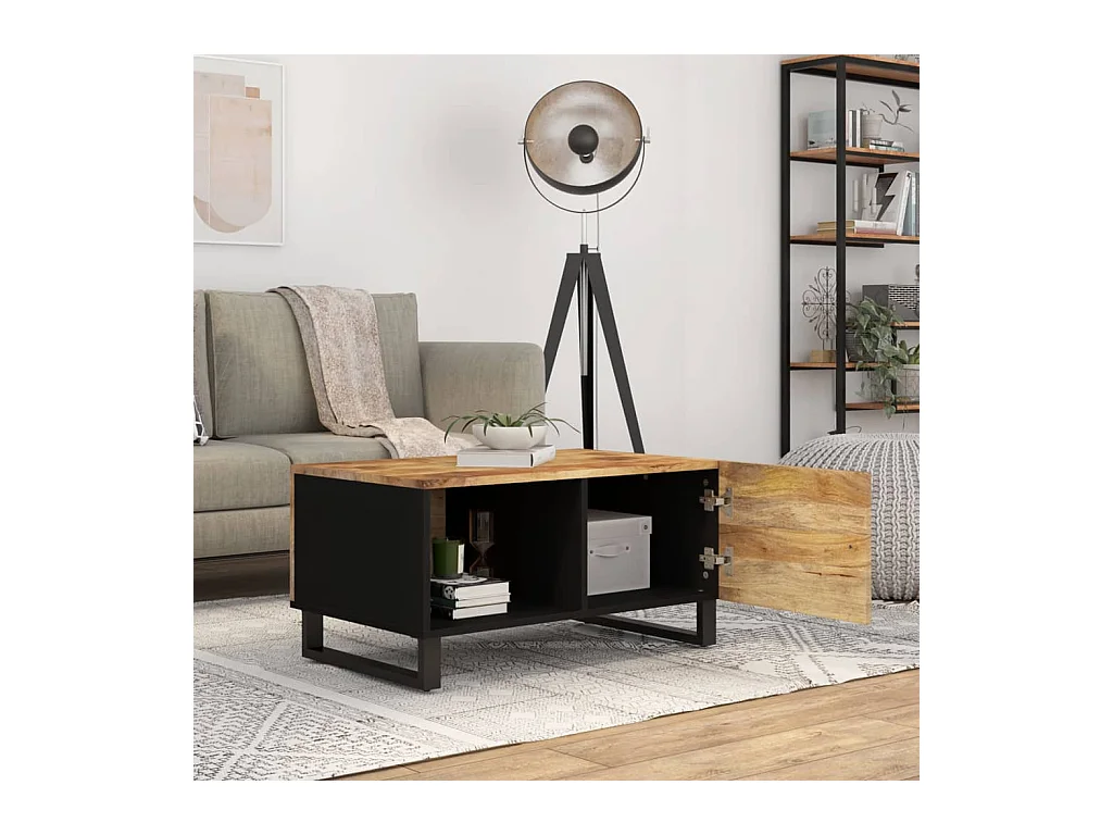 Table basse 80x50x40 cm Bois de manguier solide et d'ingénierie