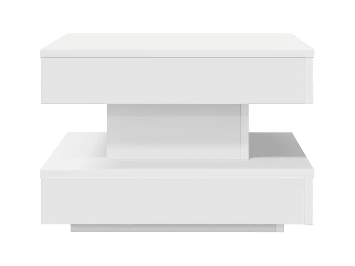 Table basse rotative à 360 degrés blanc 50x50x34,5 cm