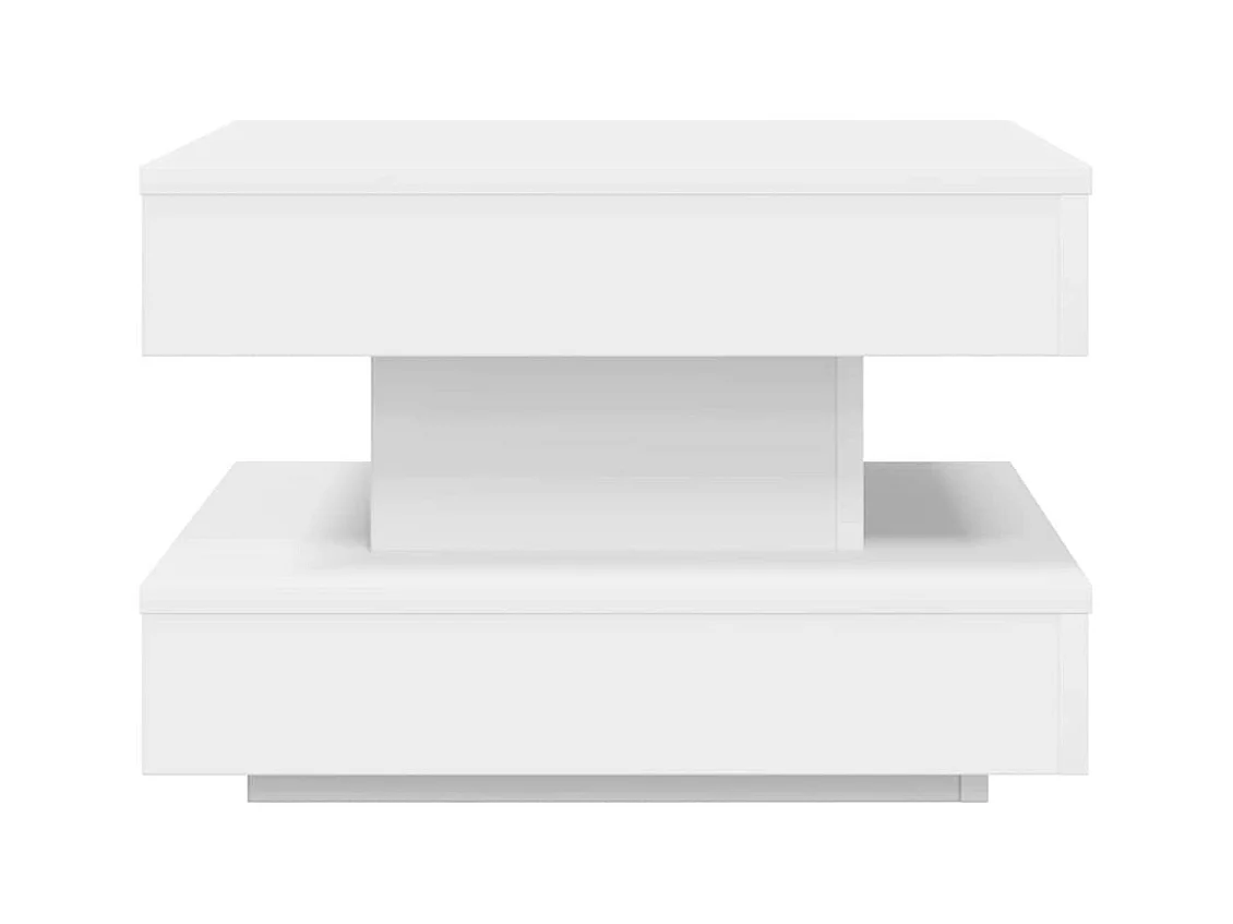 Table basse rotative à 360 degrés blanc 50x50x34,5 cm