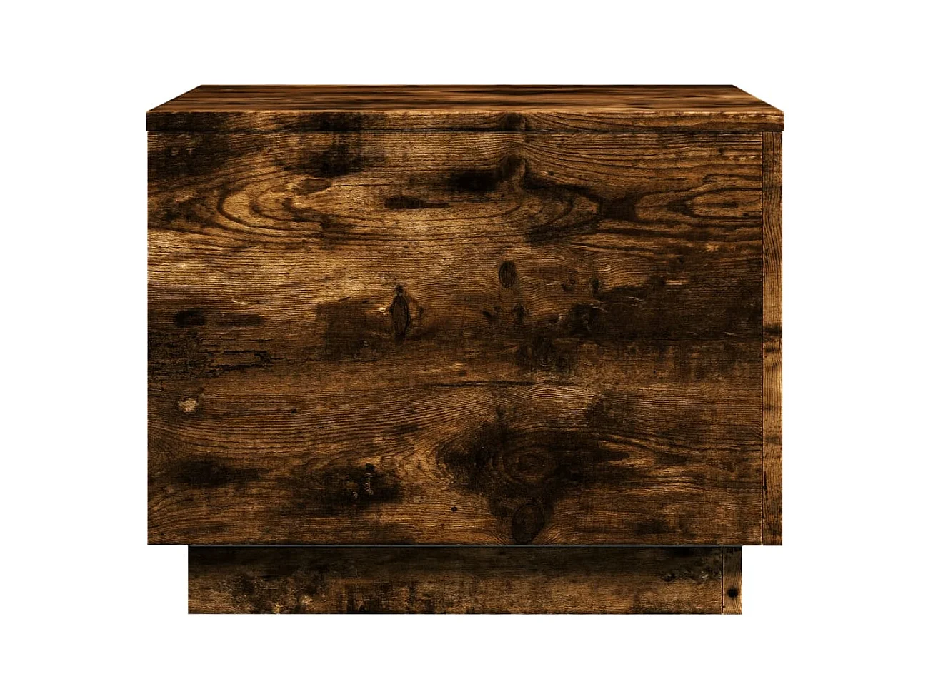 Table basse avec lumières LED chêne fumé 50x50x40 cm