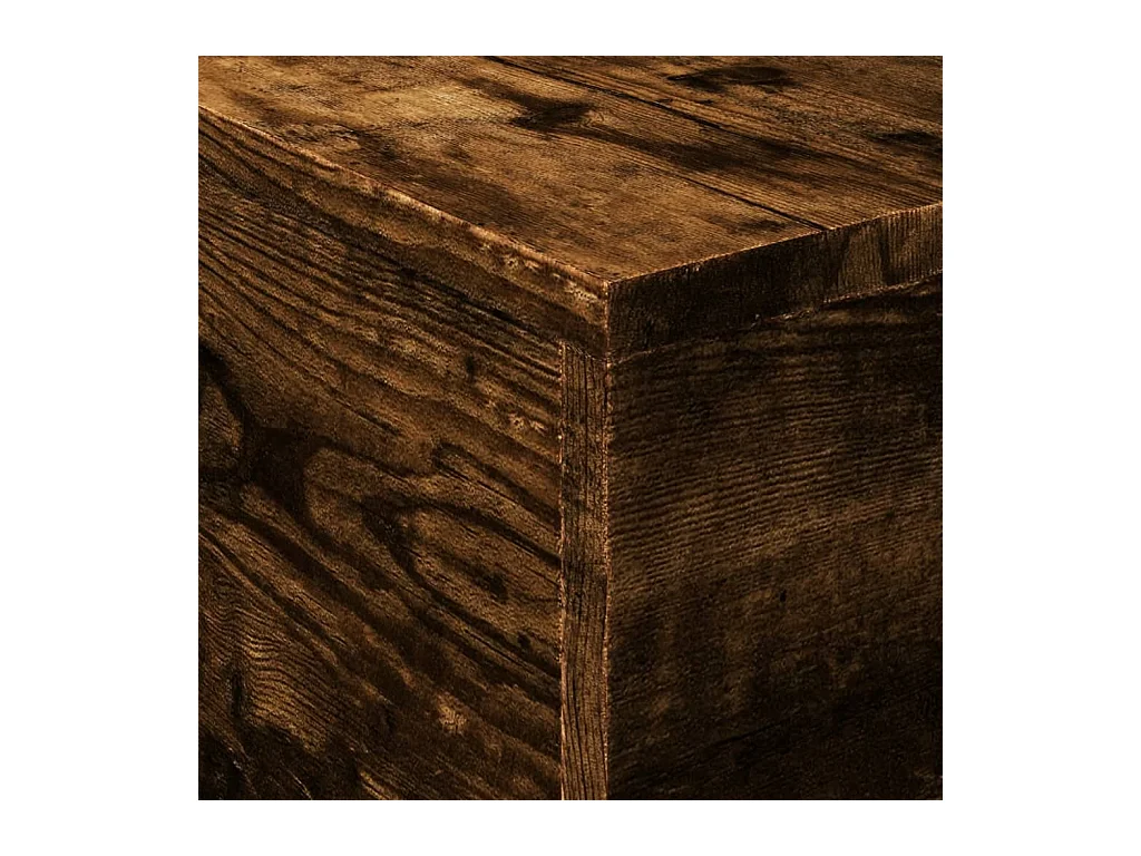 Table basse avec lumières LED chêne fumé 50x50x40 cm