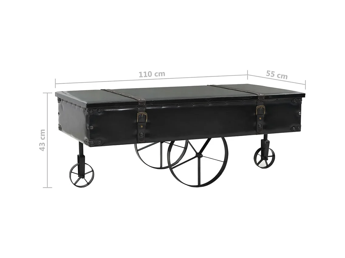 Table basse MDF et bois de sapin 110x55x43 cm