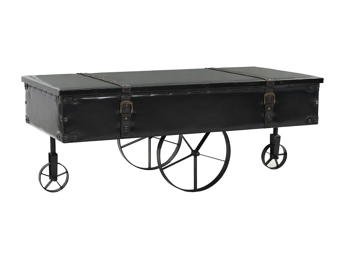 Table basse MDF et bois de sapin 110x55x43 cm