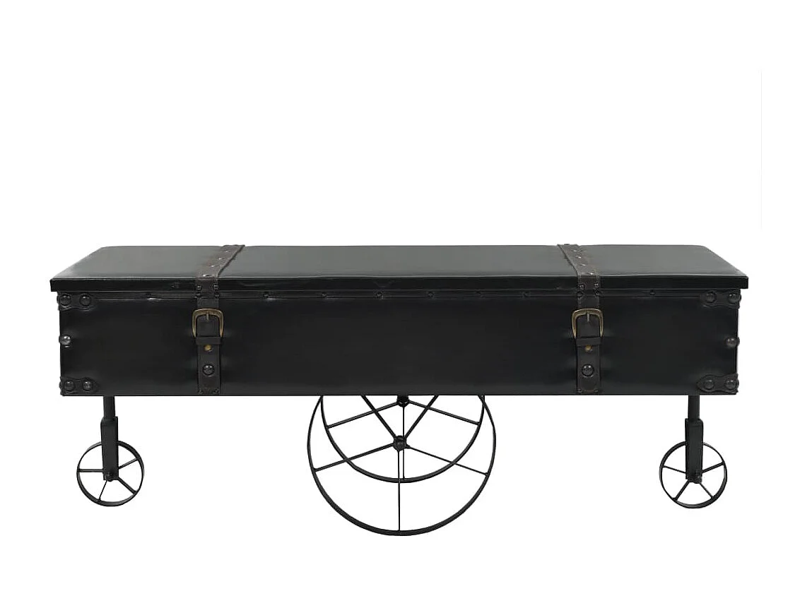 Table basse MDF et bois de sapin 110x55x43 cm