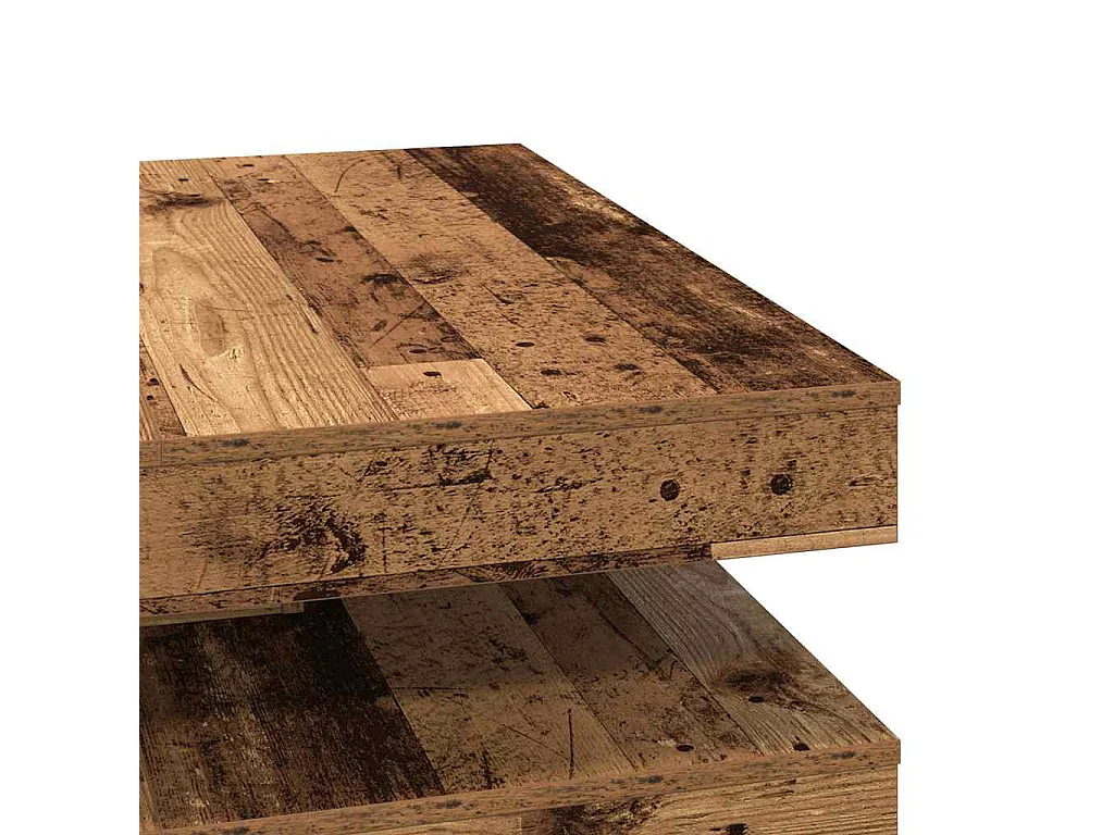 Mesa de centro giratoria 360 grados madera vieja 90x90x34,5 cm