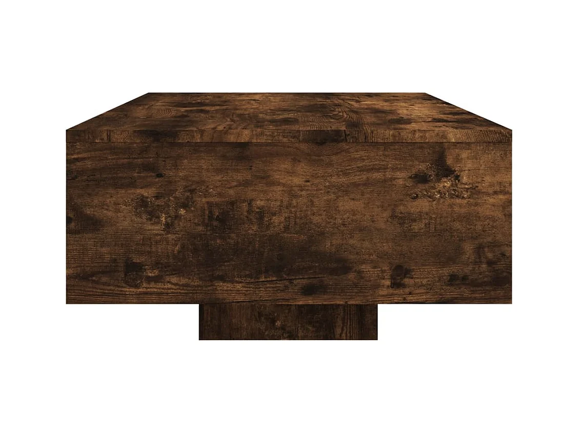 Table basse avec lumières LED chêne fumé 85x55x31 cm