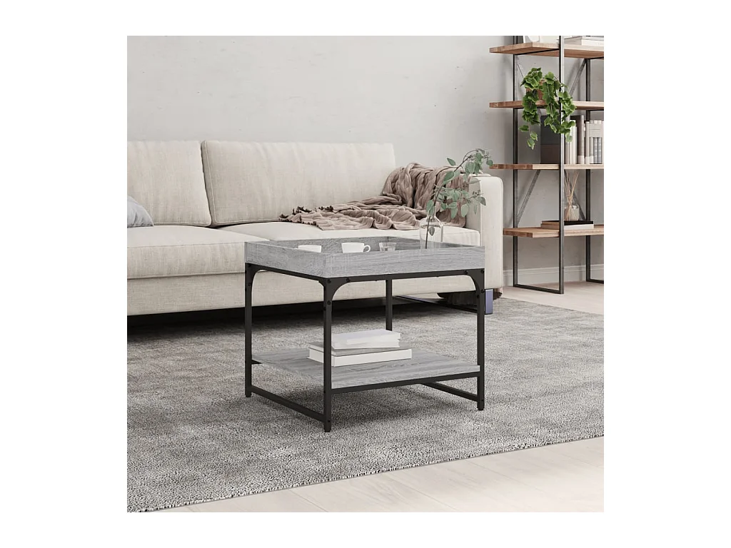 Tavolino Sonoma grigio 49,5x49,5x45 cm in legno ingegnerizzato
