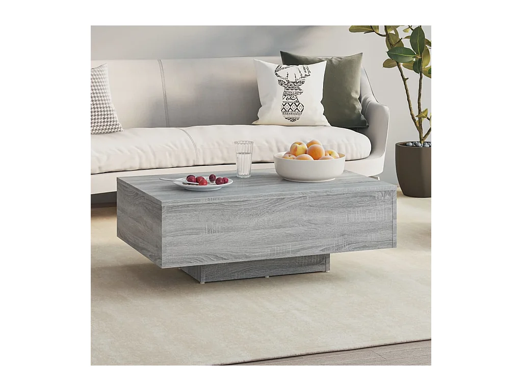 Table basse Sonoma gris 85x55x31 cm Bois d'ingénierie