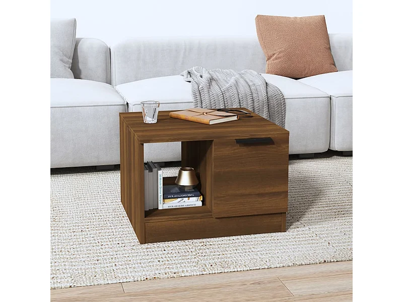 Tavolino da caffè Rovere marrone 50x50x36 cm Legno ingegnerizzato