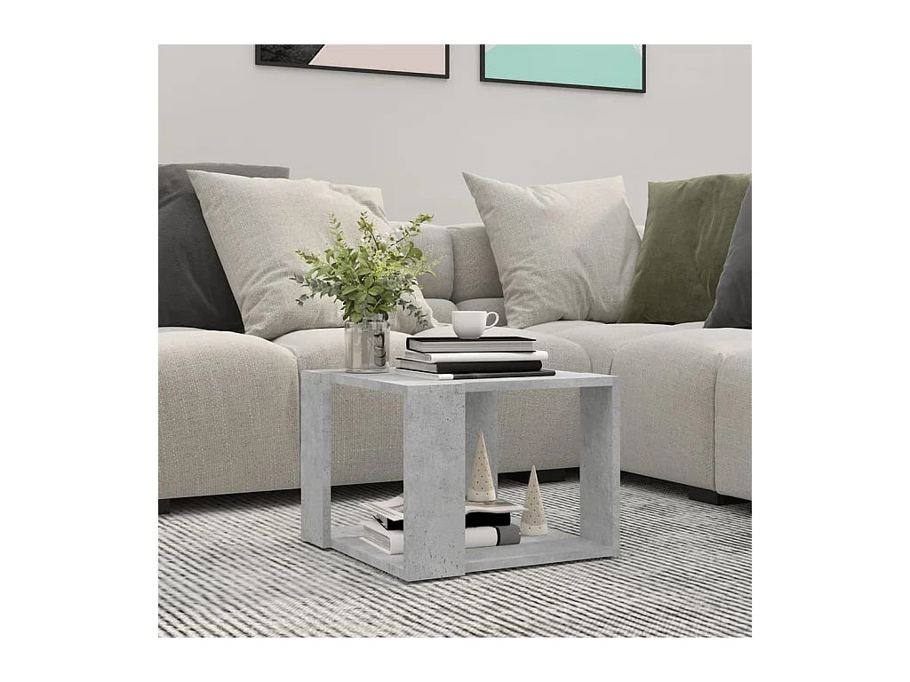 Table basse Gris béton 40x40x30 cm Bois d'ingénierie