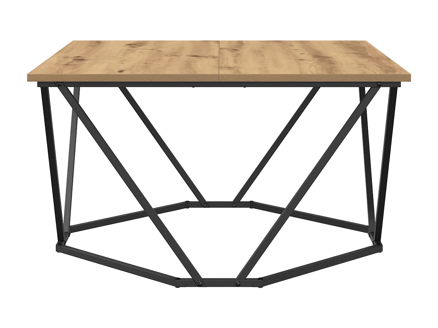 Table basse Chêne Artisanale 80x80x45 cm Bois Ingénierie