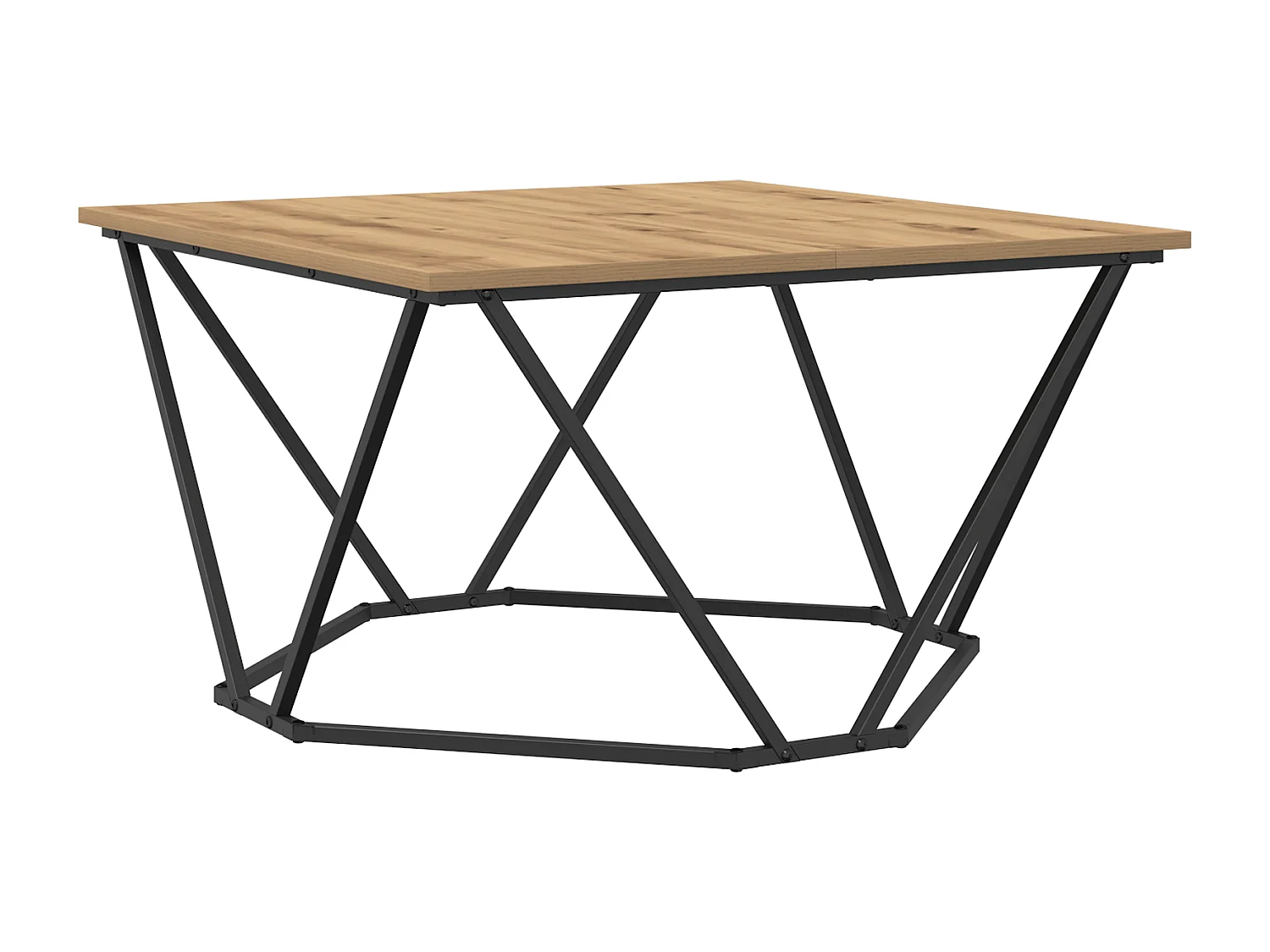 Table basse Chêne Artisanale 80x80x45 cm Bois Ingénierie