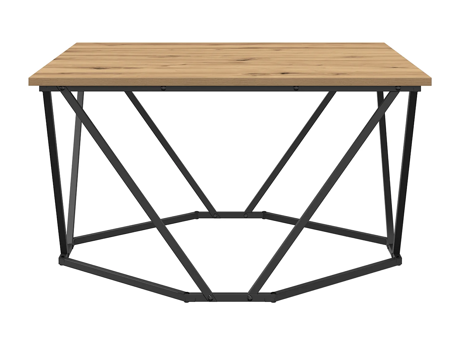 Table basse Chêne Artisanale 80x80x45 cm Bois Ingénierie