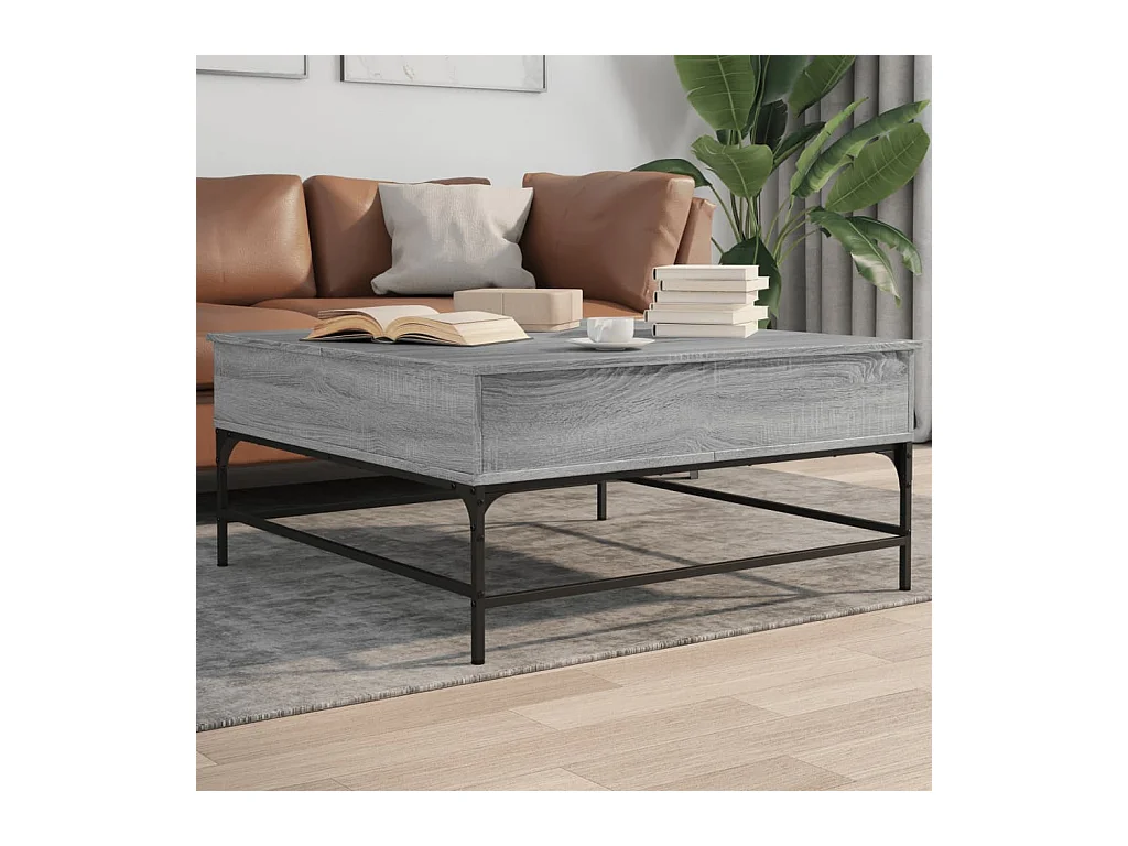 Sonoma salontafel grijs 95x95x45 cm bewerkt hout en metaal