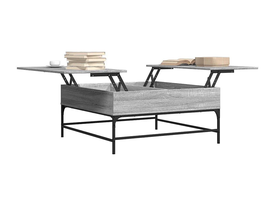 Mesa de centro Sonoma gris 95x95x45 cm madera contrachapada y metal