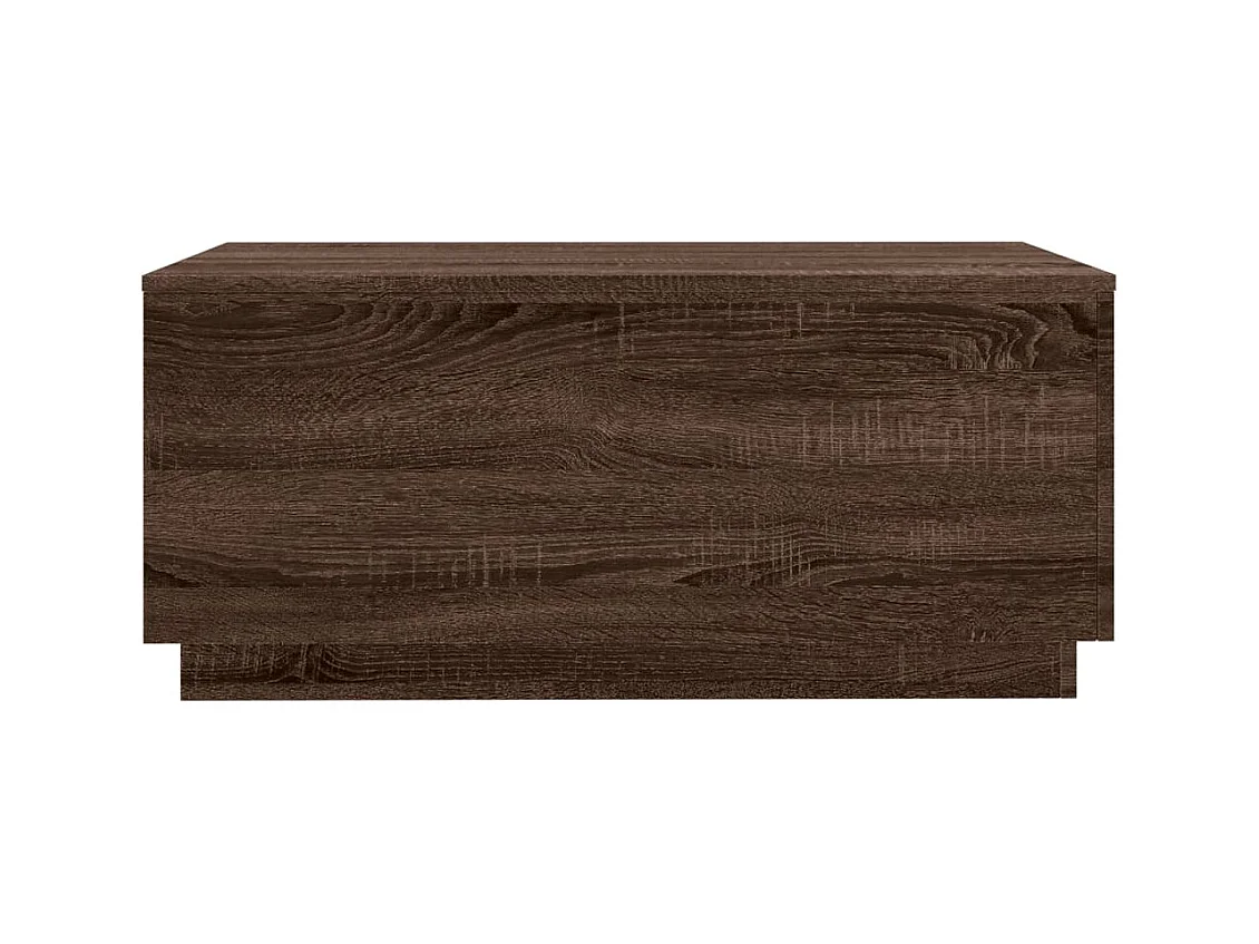 Tavolino con luci LED rovere marrone 90x50x40 cm