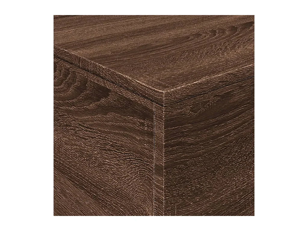 Tavolino con luci LED rovere marrone 90x50x40 cm