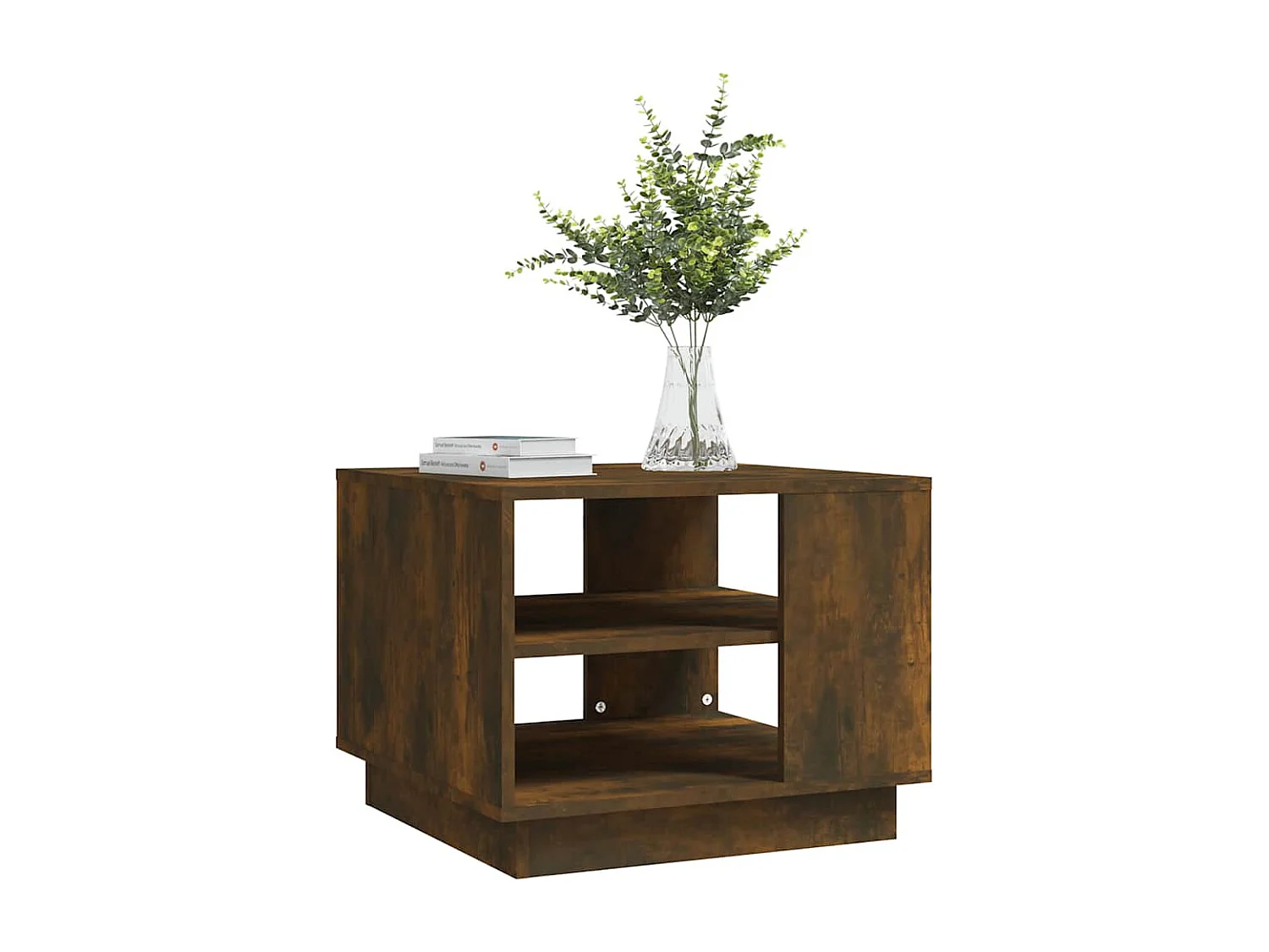 Table basse chêne fumé 55x55x43 cm bois d'ingénierie