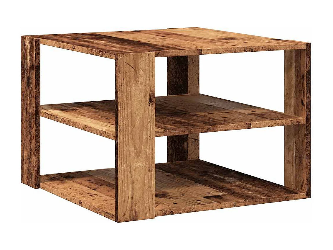 Mesa de centro madera vieja 58x58x40 cm madera de ingeniería