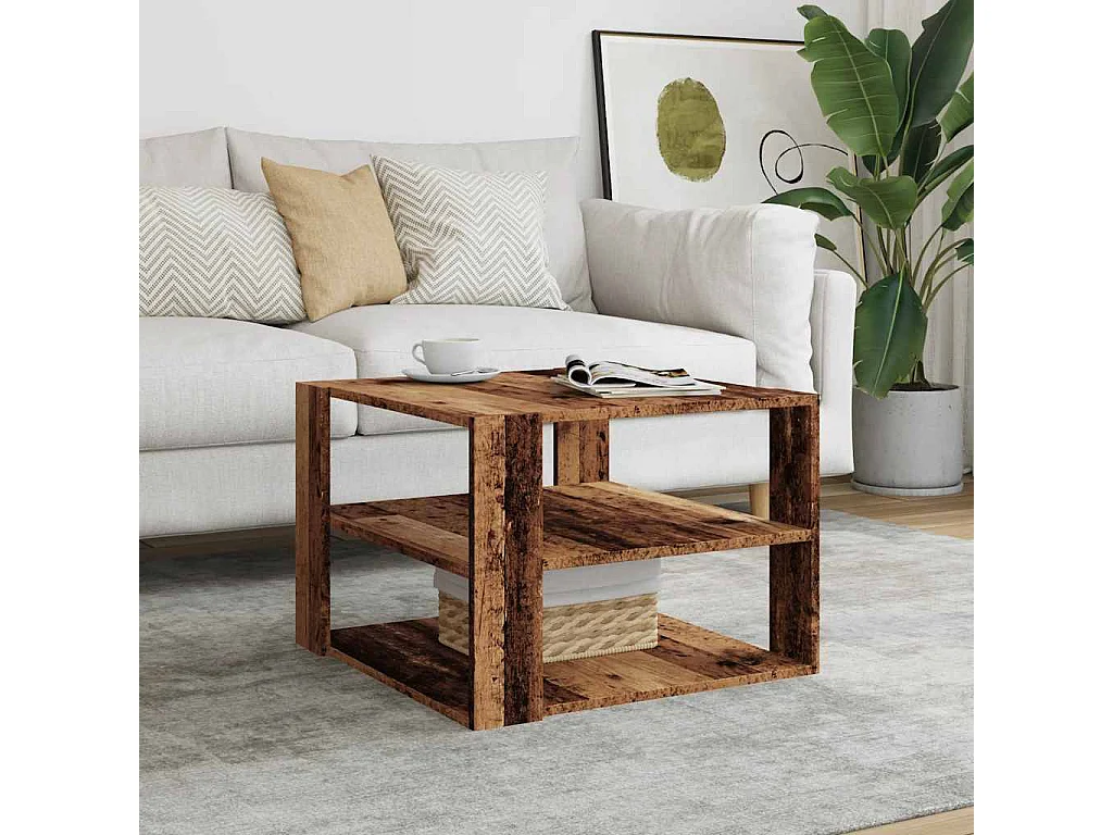 Tavolino da caffè in legno vecchio 58x58x40 cm in legno ingegnerizzato
