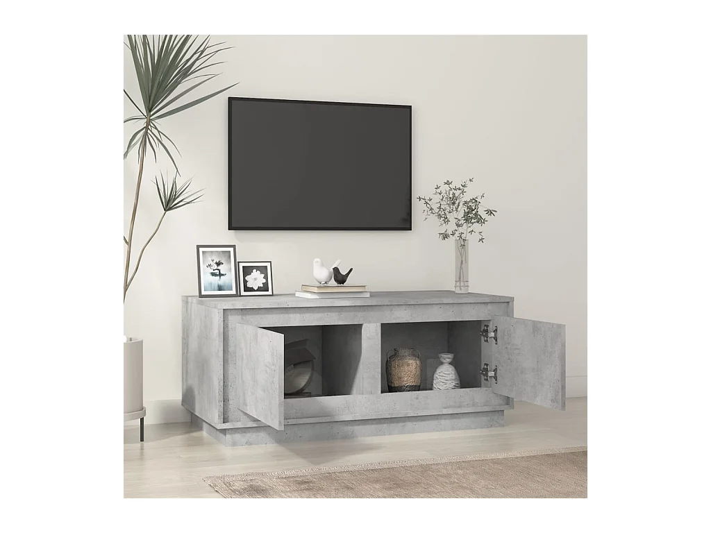 Table basse gris béton 102x50x44 cm bois d'ingénierie