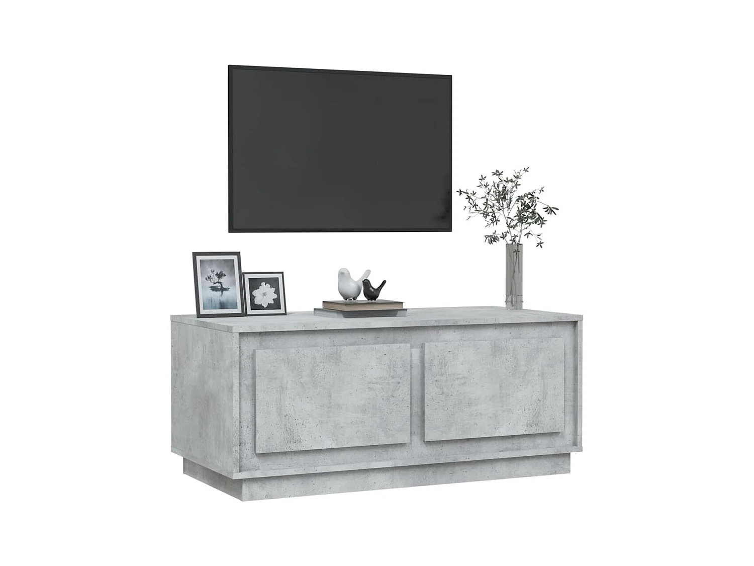 Table basse gris béton 102x50x44 cm bois d'ingénierie