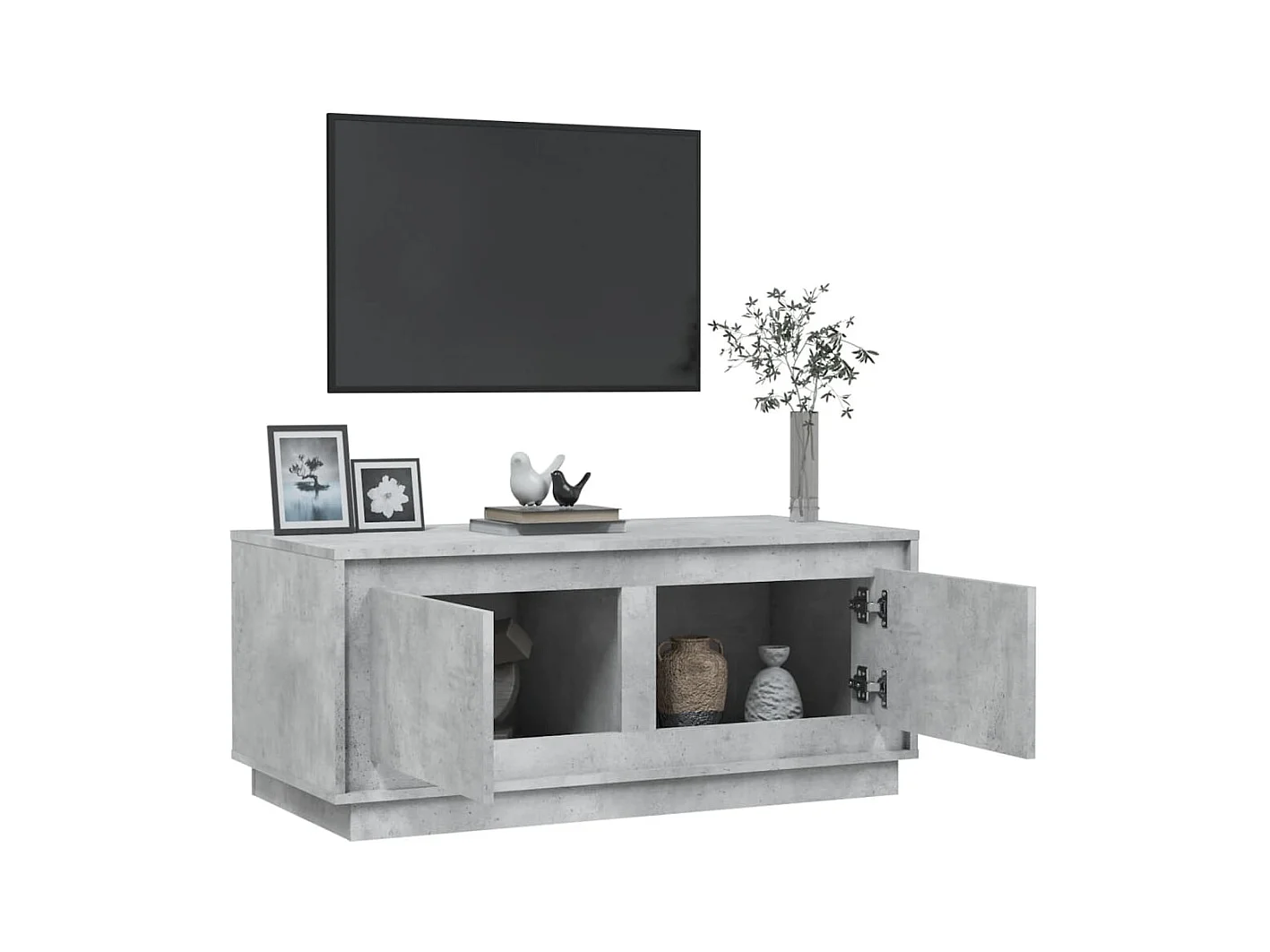 Table basse gris béton 102x50x44 cm bois d'ingénierie