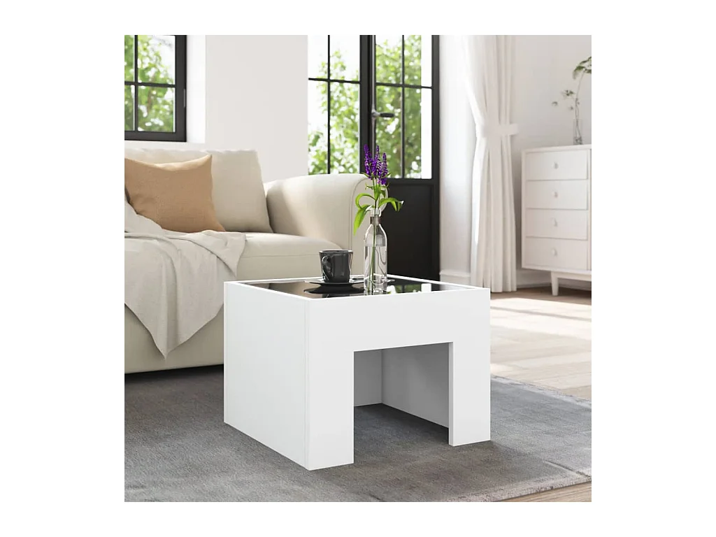 Tavolino con LED bianco infinity 40x40x30 cm