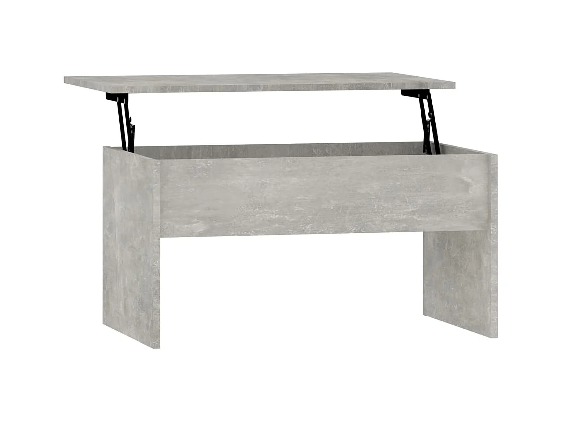 Mesa de centro gris hormigón 80x50,5x41,5 cm madera de ingeniería