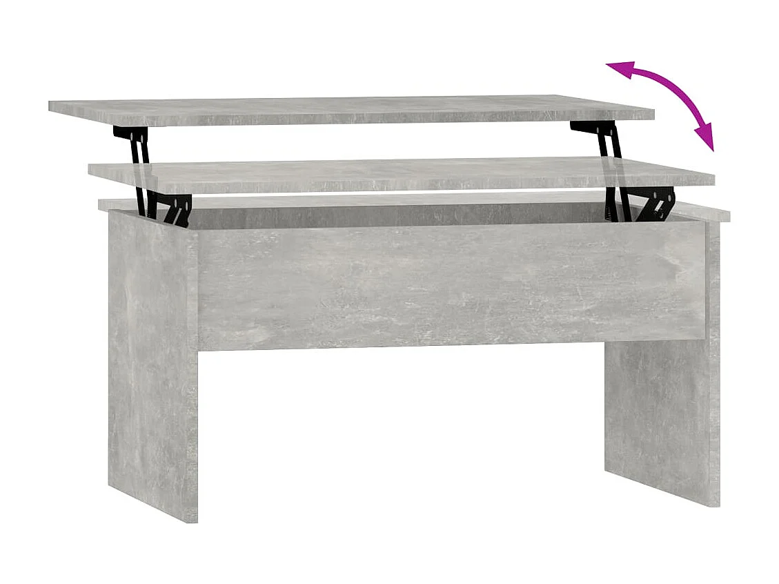 Table basse gris béton 80x50,5x41,5 cm bois d'ingénierie