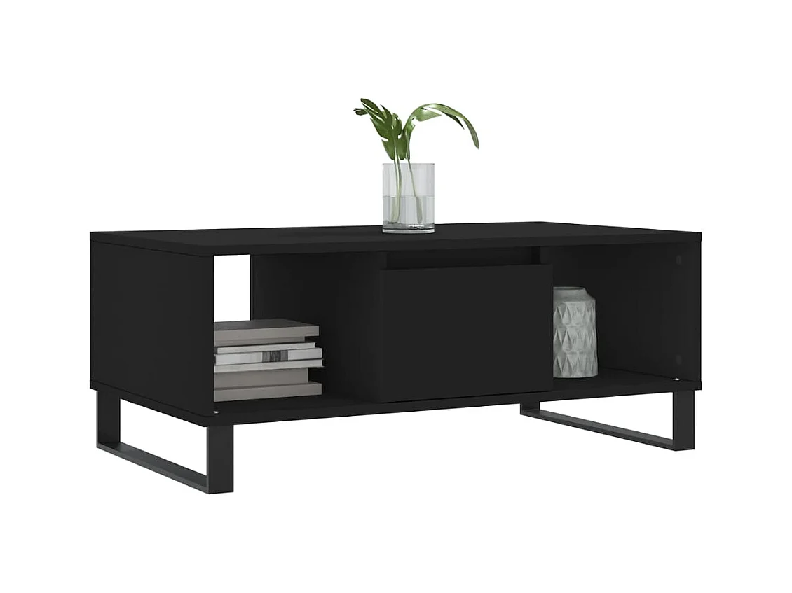 Table basse Noir 90x50x36,5 cm Bois d'ingénierie