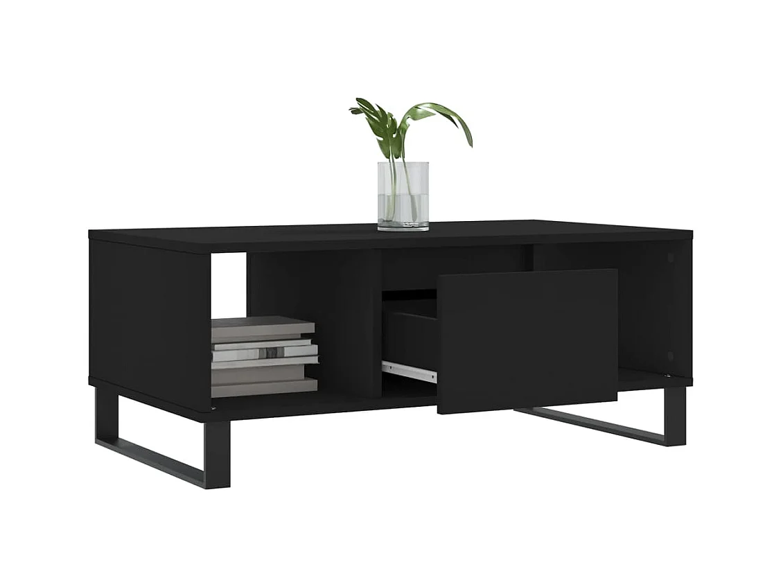 Table basse Noir 90x50x36,5 cm Bois d'ingénierie