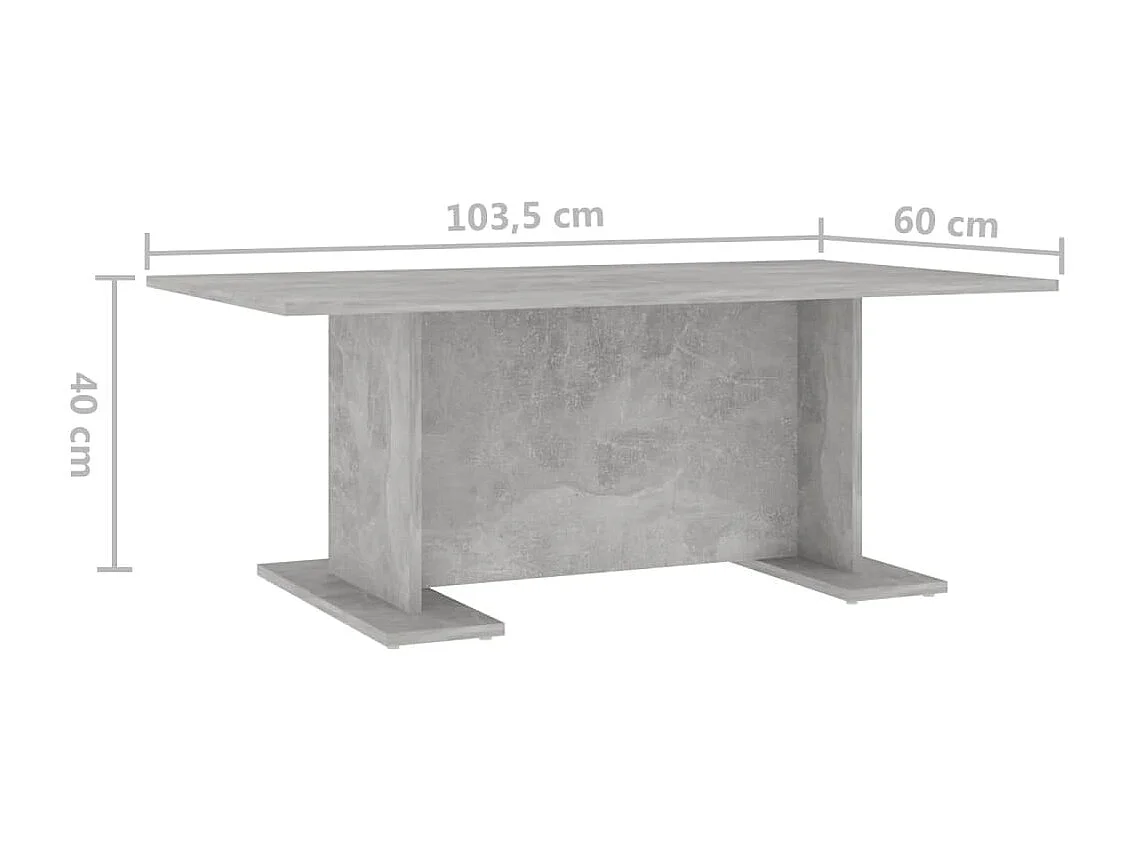 Table basse gris béton 103,5x60x40 cm bois d'ingénierie