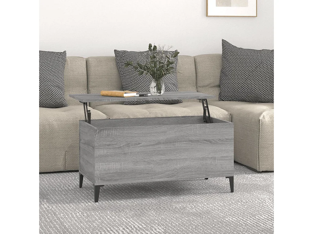 Mesa de centro Sonoma gris 90x44,5x45 cm Madera de ingeniería