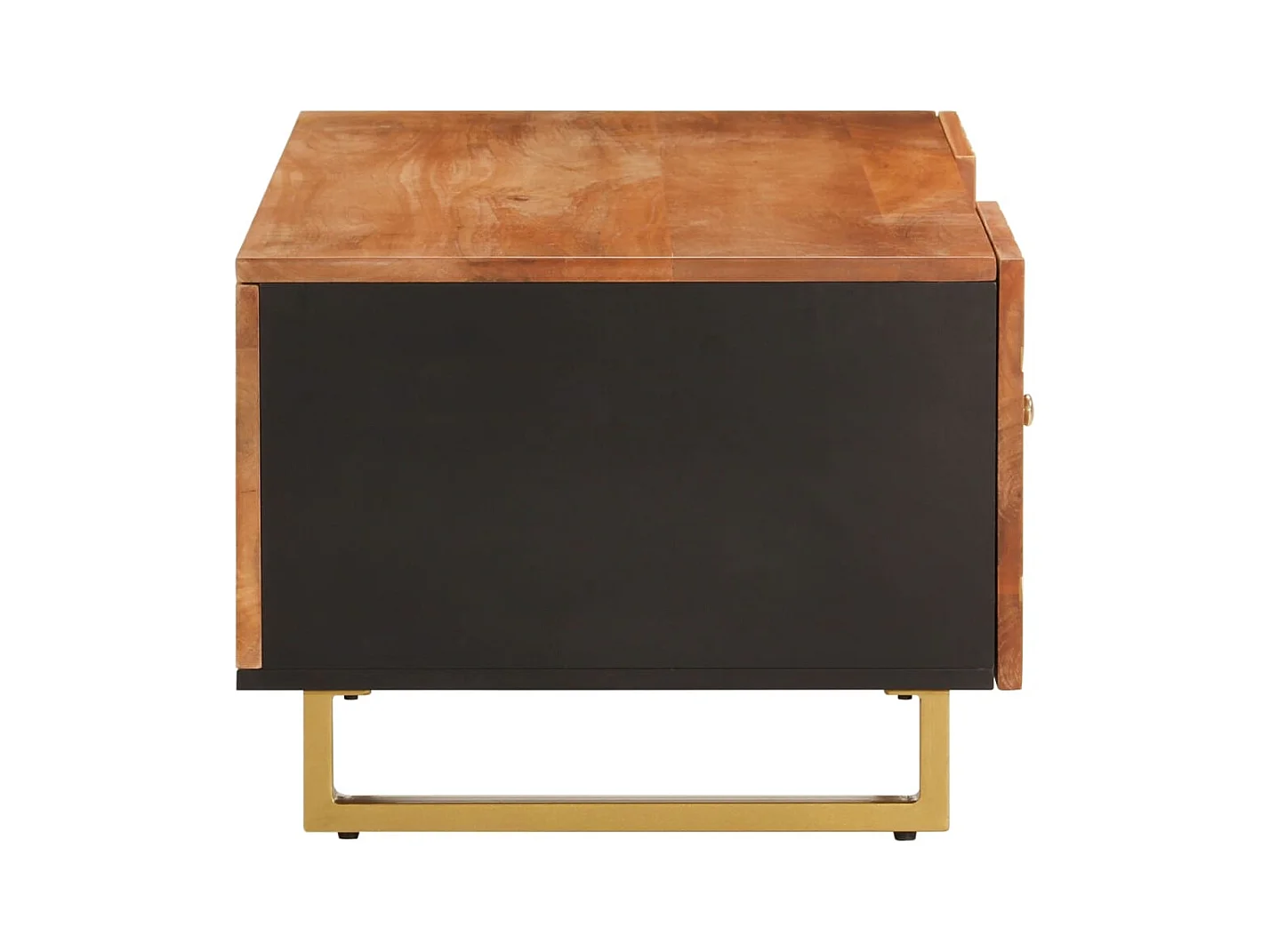 Table basse marron et noir 100x54x40 cm bois massif de manguier