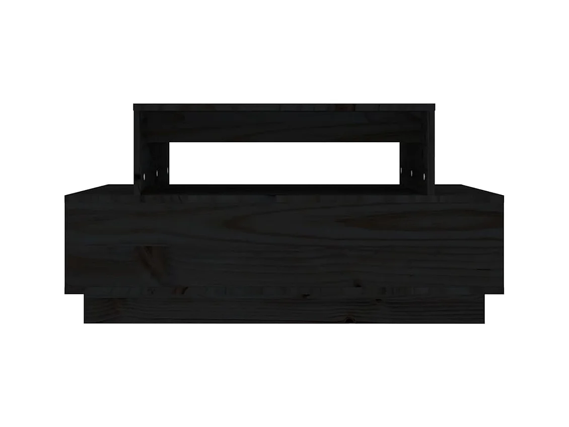 Table basse Noir 80x55x40,5 cm Bois massif de pin