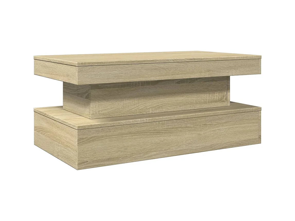 Tavolino con luci LED in rovere Sonoma 90x50x40 cm