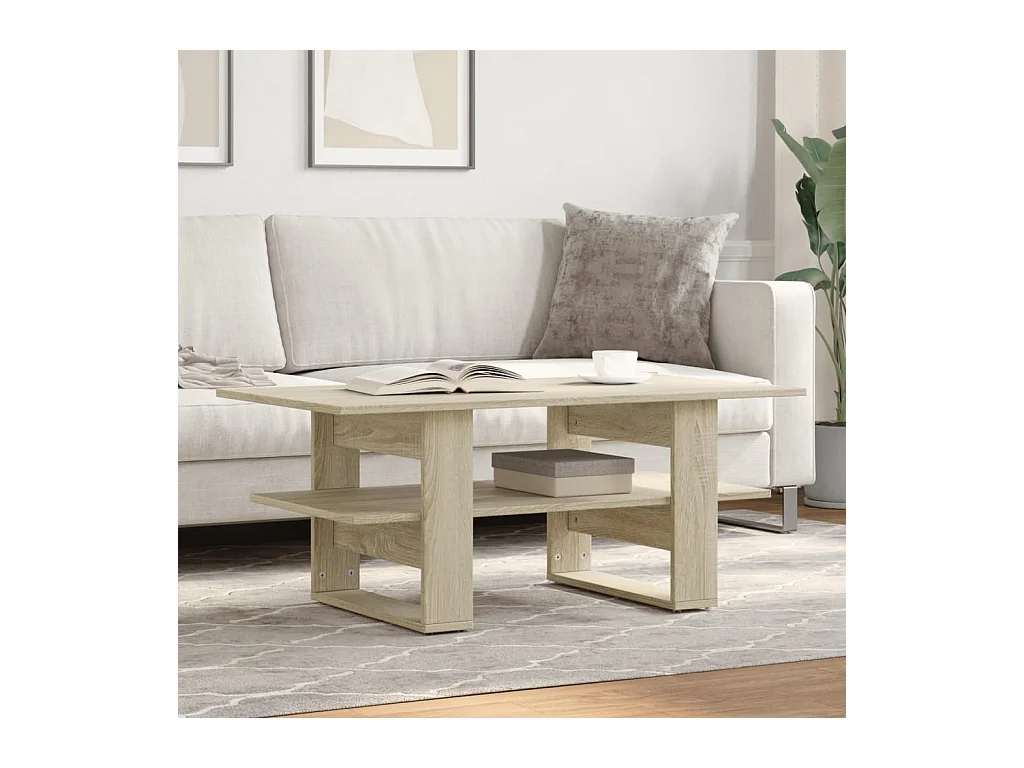 Table basse chêne sonoma 102x55x42 cm bois d'ingénierie