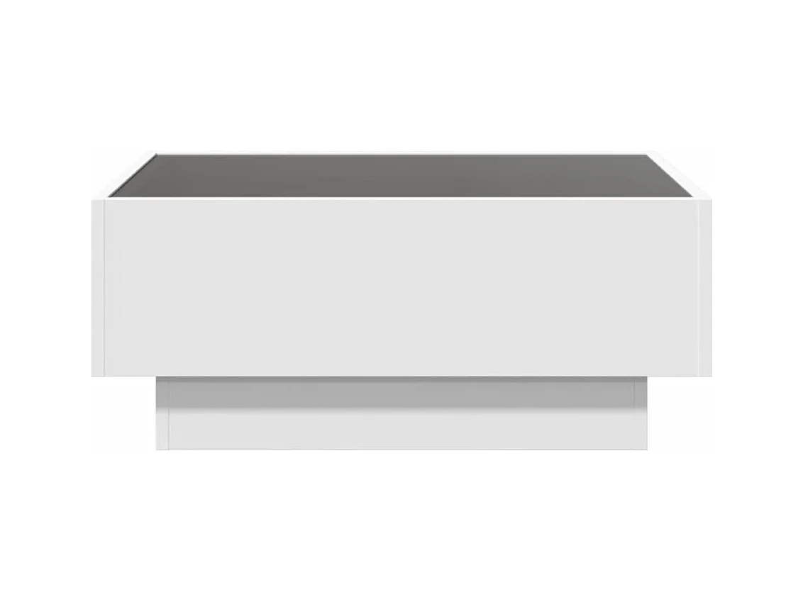 Table basse avec LED blanc 70x50x30 cm bois d'ingénierie