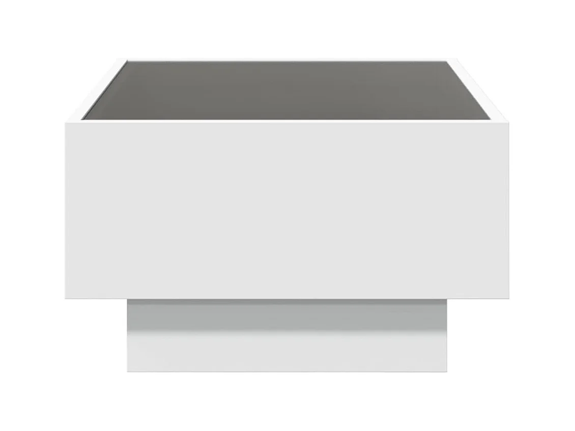 Table basse avec LED blanc 70x50x30 cm bois d'ingénierie