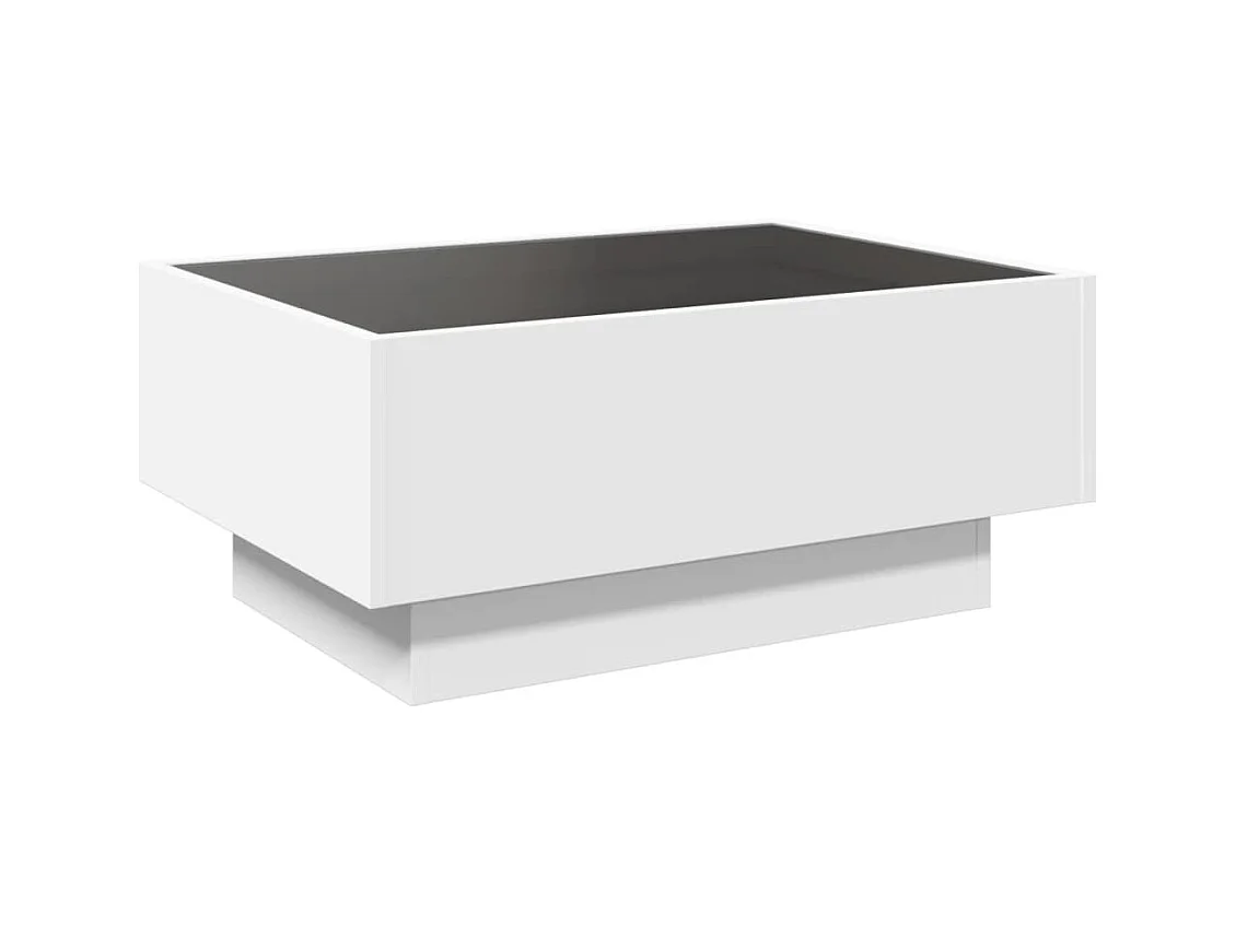 Table basse avec LED blanc 70x50x30 cm bois d'ingénierie