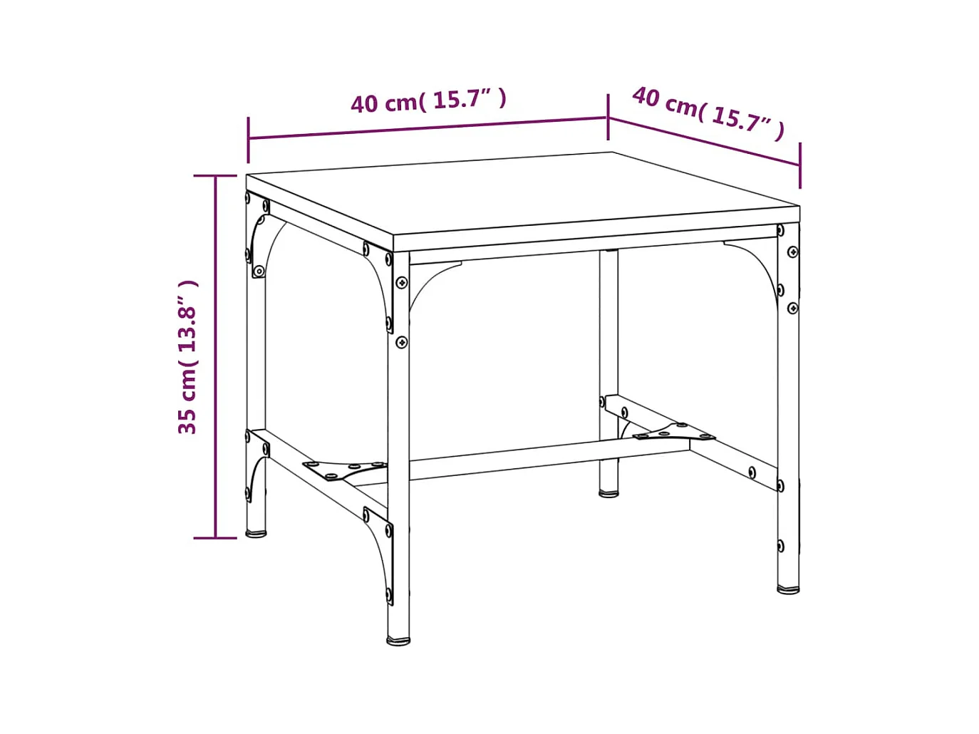 Table d'appoint Chêne sonoma 40x40x35 cm Bois d'ingénierie
