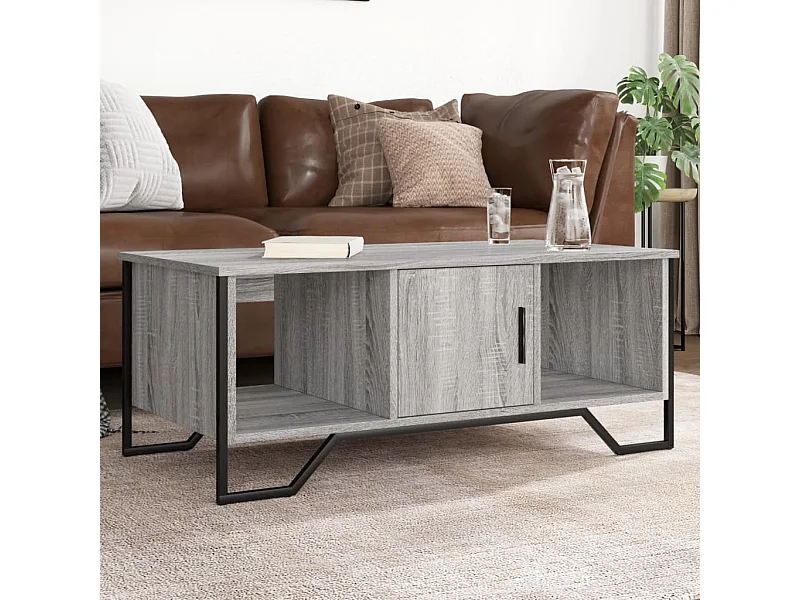 Tavolino Sonoma grigio 100x51x40 cm in legno ingegnerizzato