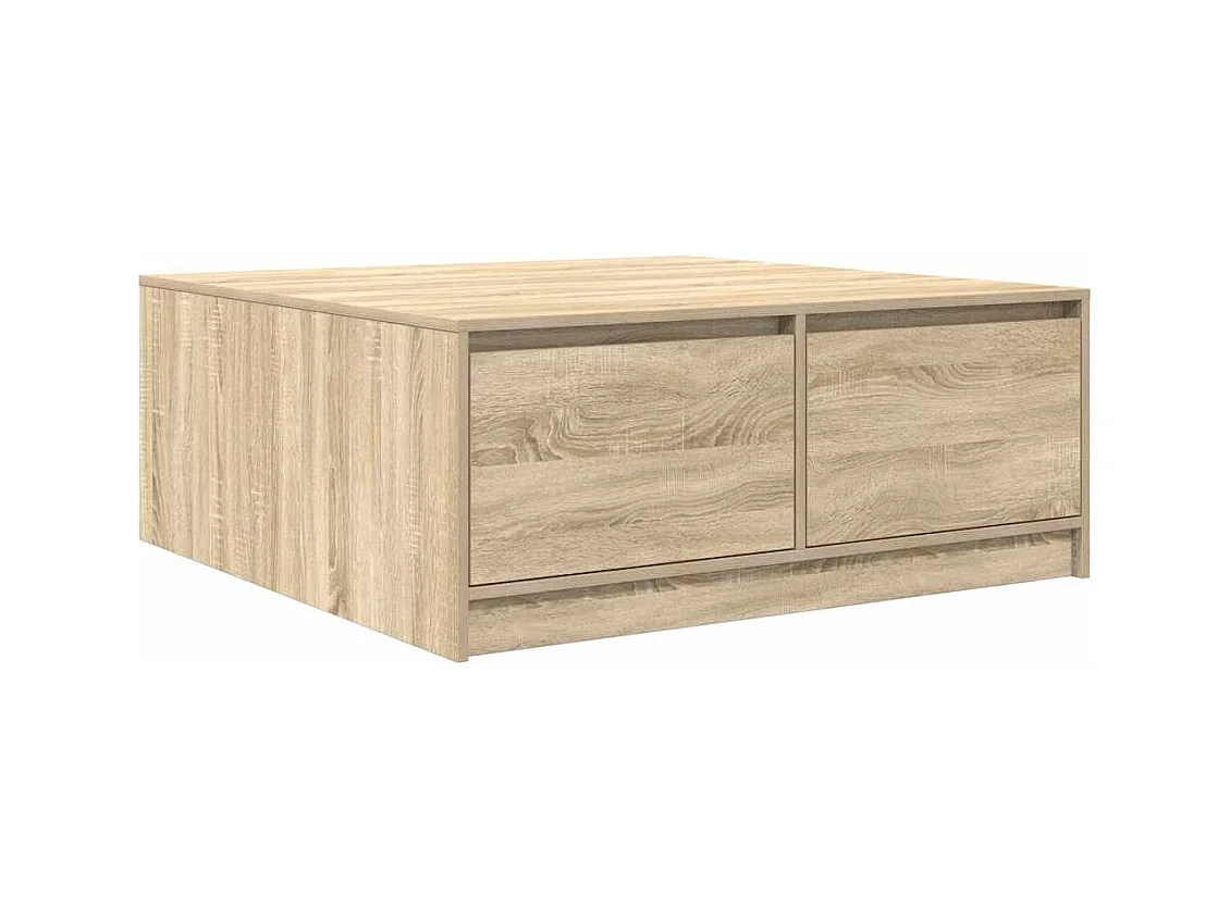 Table basse avec tiroirs chêne sonoma 100x100x40 cm