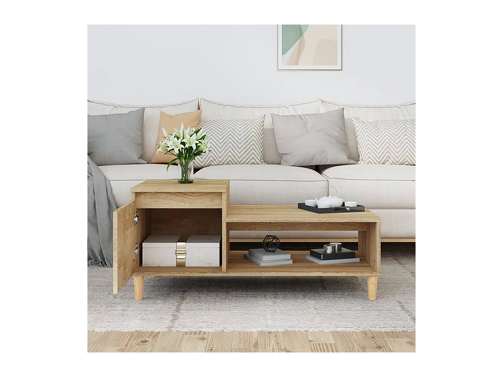 Table basse Chêne sonoma 100x50x45 cm Bois d'ingénierie