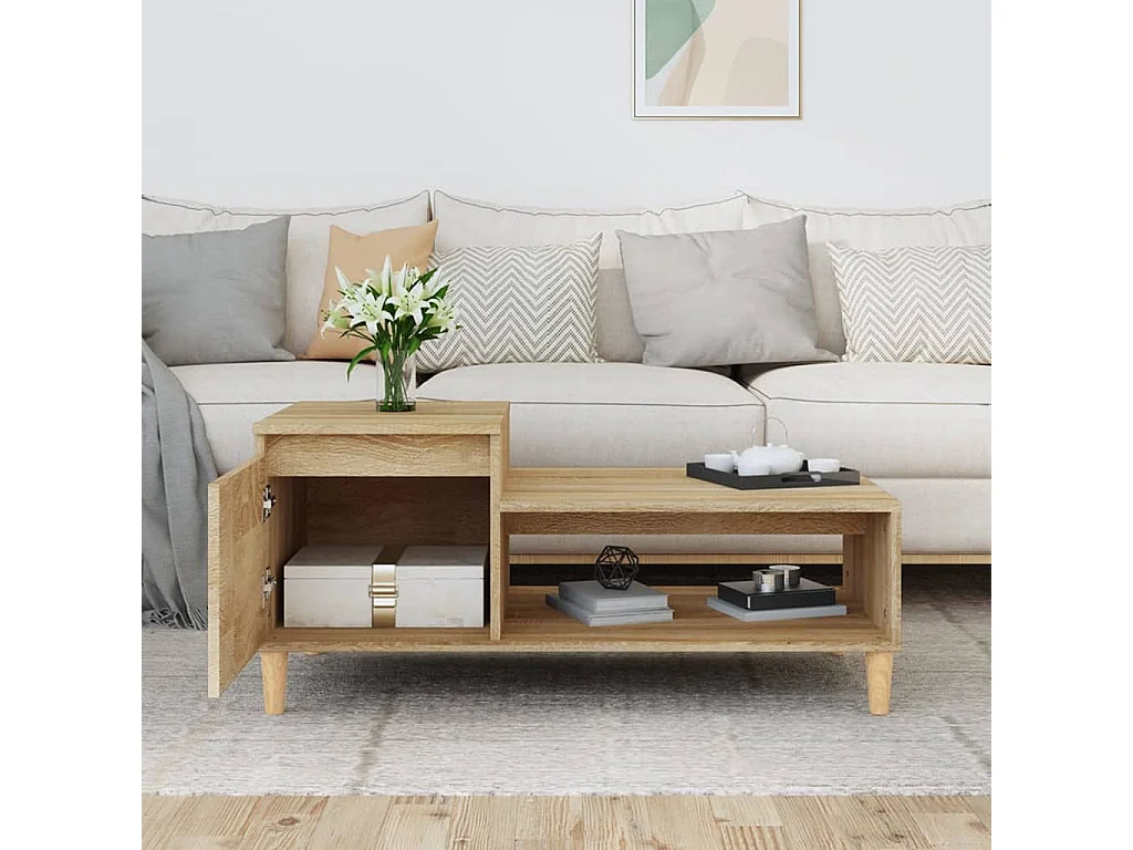 Table basse Chêne sonoma 100x50x45 cm Bois d'ingénierie