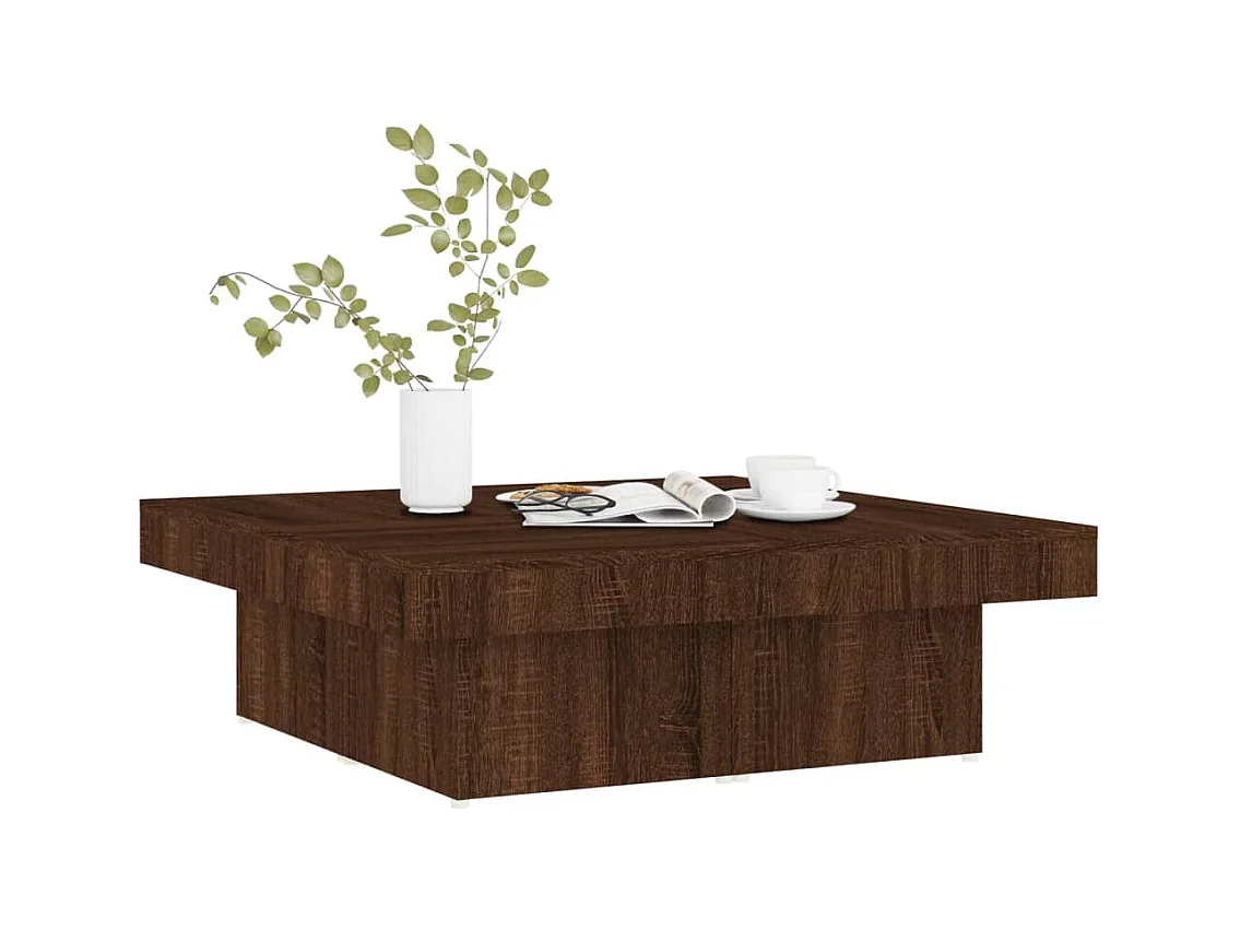 Table basse Chêne marron 90x90x28 cm Bois d'ingénierie