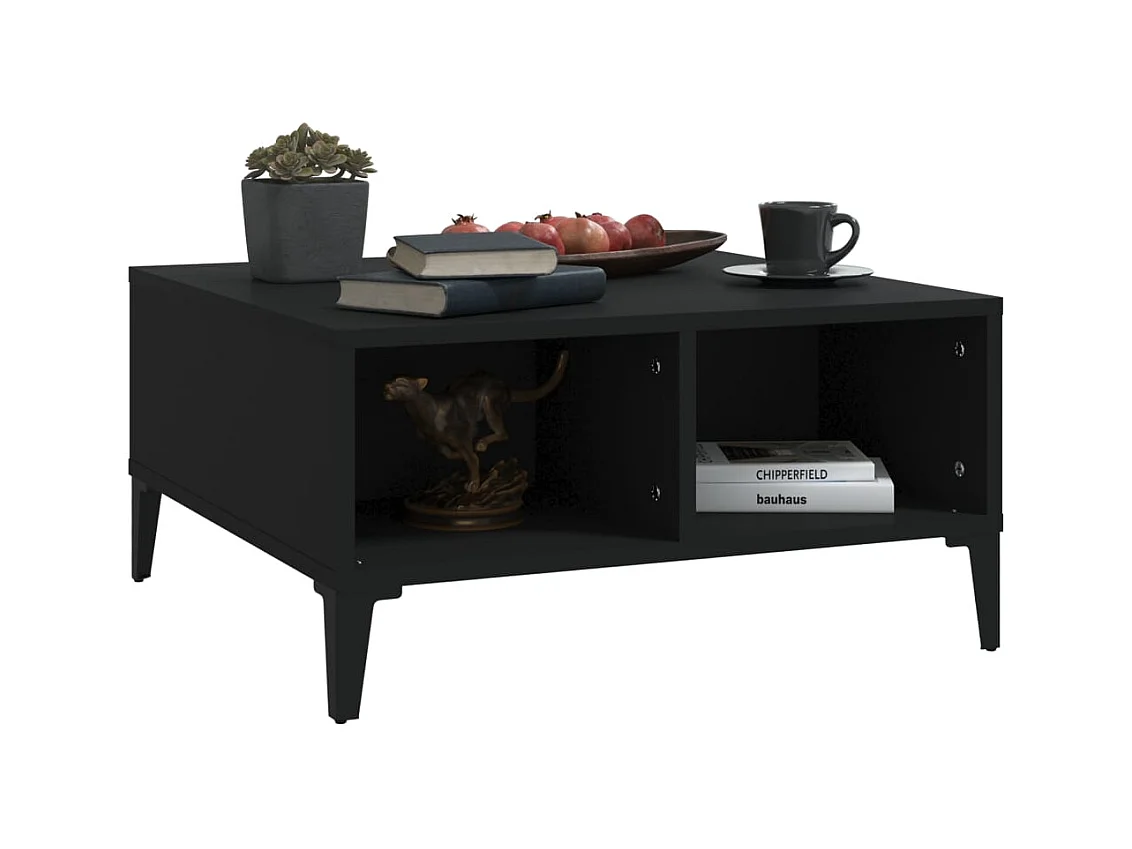 Table basse noir 60x60x30 cm bois d'ingénierie